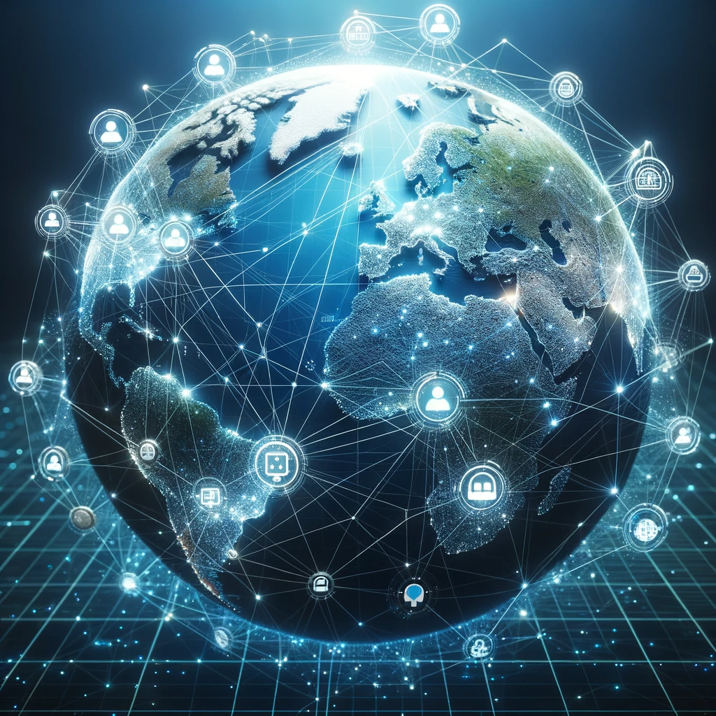 Globe showing telehealth connections