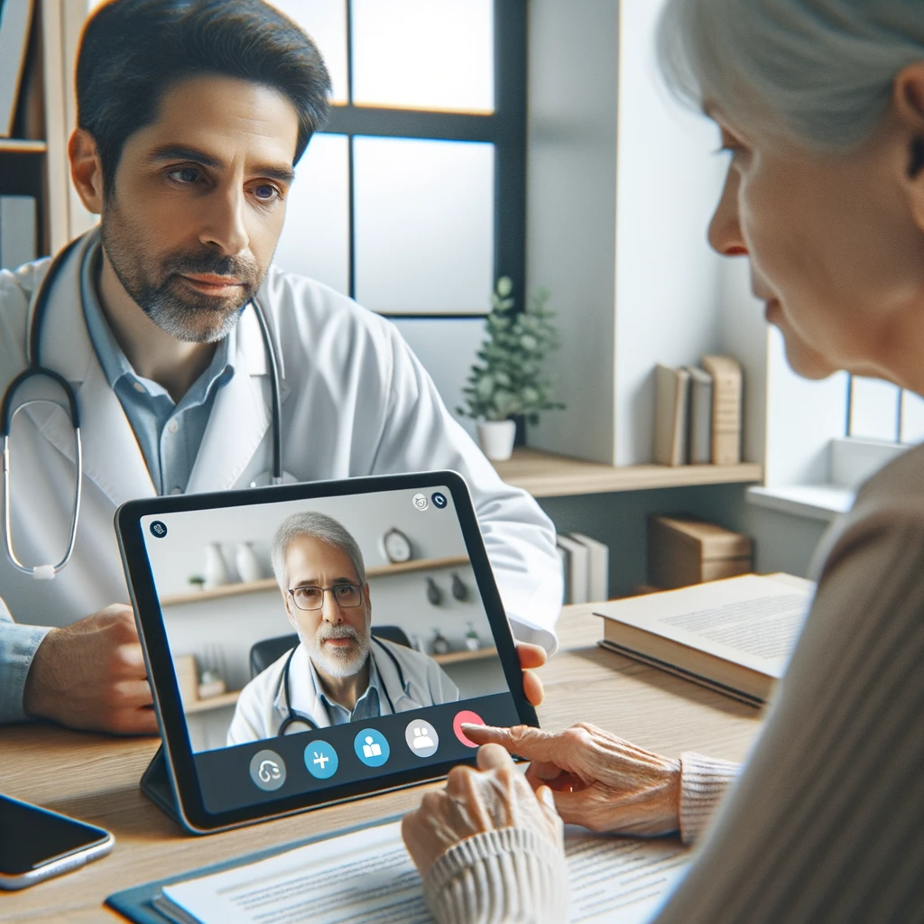 Healthcare professional interacting with digital diagnostic platform