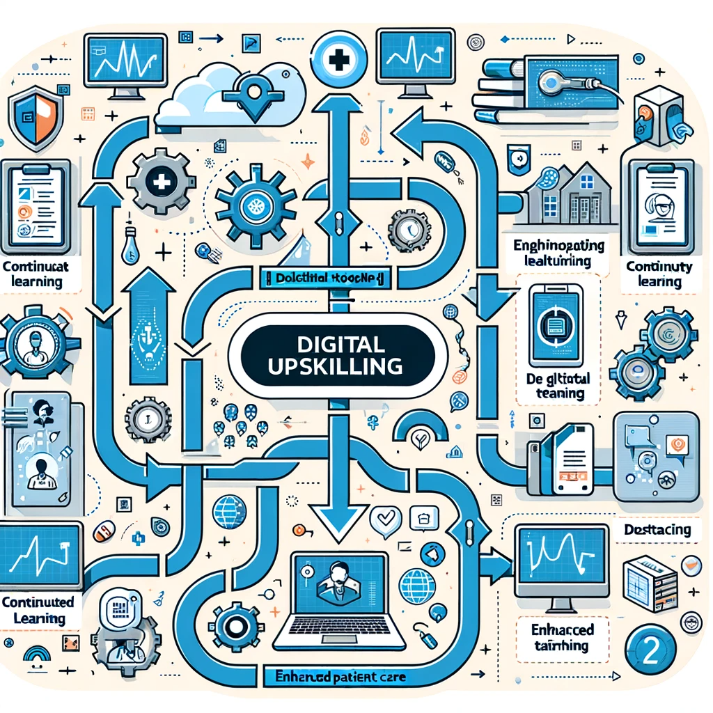 Infographic depicting digital upskilling process